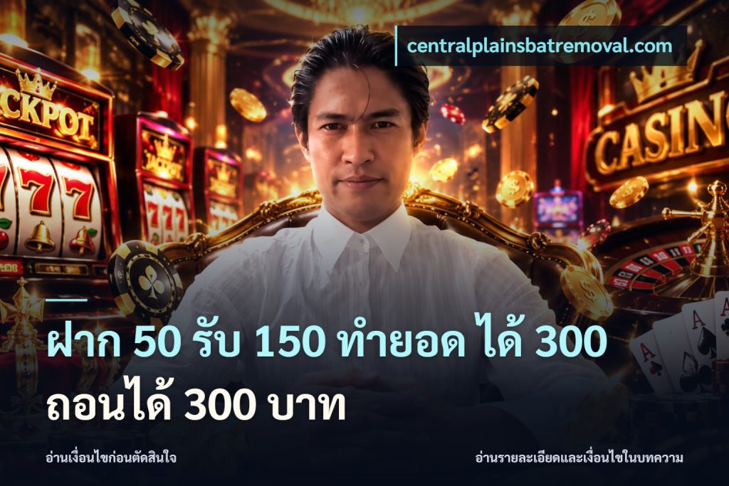 ฝาก 50 รับ 150 ทํายอด ได้ 300 ถอนได้ 300 บาท