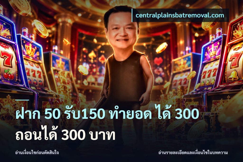 ฝาก 50 รับ150 ทำยอด ได้ 300 ถอนได้ 300 บาท