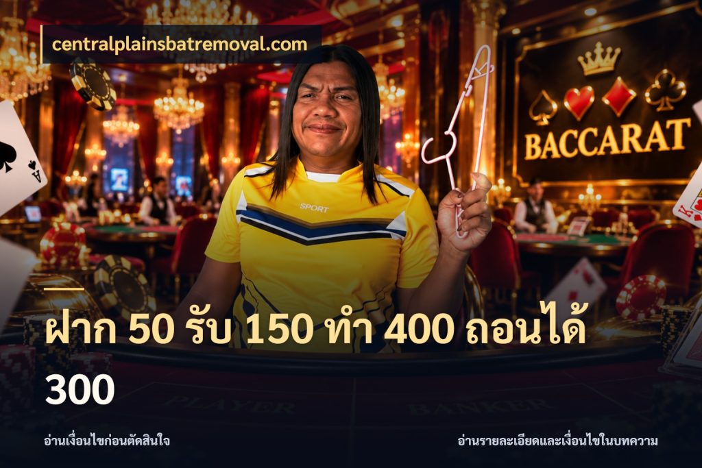 ฝาก 50 รับ 150 ทํา 400 ถอนได้ 300 เครดิตกับรูปแบบโปรที่ตรงใจ ในมุม centralplainsbatremoval.com