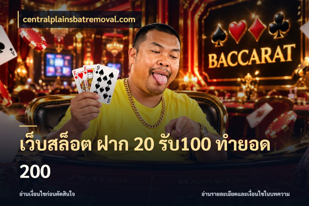 เว็บสล็อต ฝาก 20 รับ100 ทำยอด 200 จุดเด่นของเครดิตที่คนชอบเกมอยากรู้ ในมุม centralplainsbatremoval.com