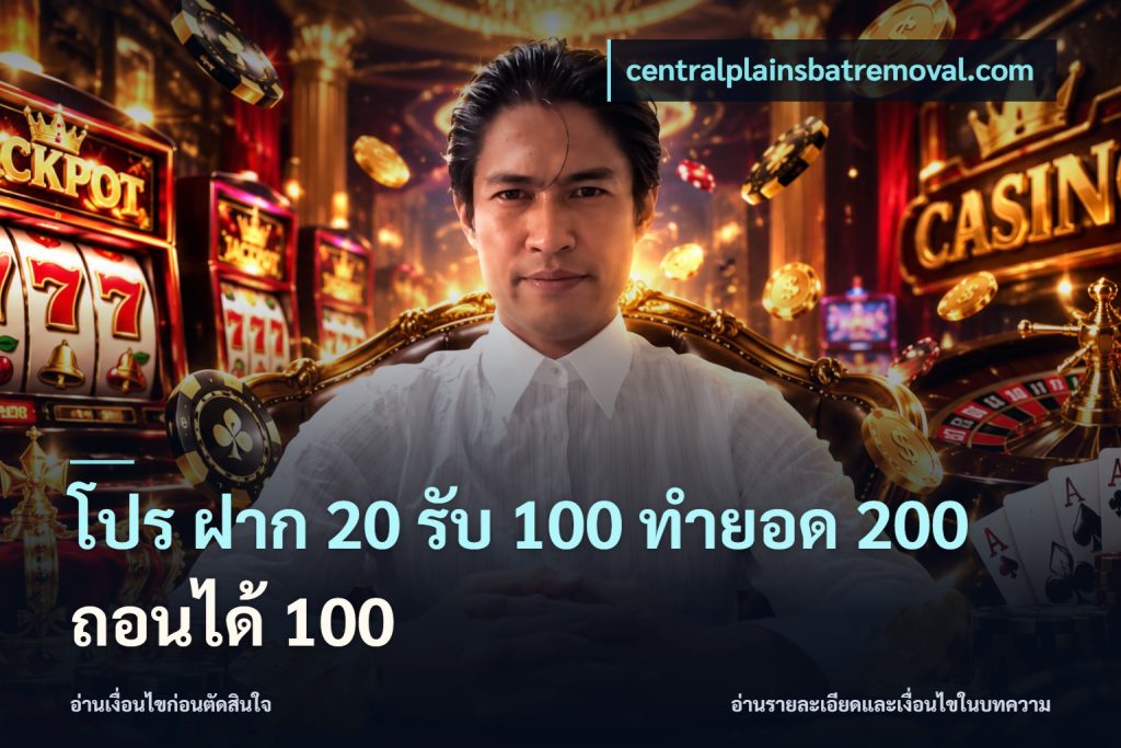 โปร ฝาก 20 รับ 100 ทำยอด 200 ถอนได้ 100