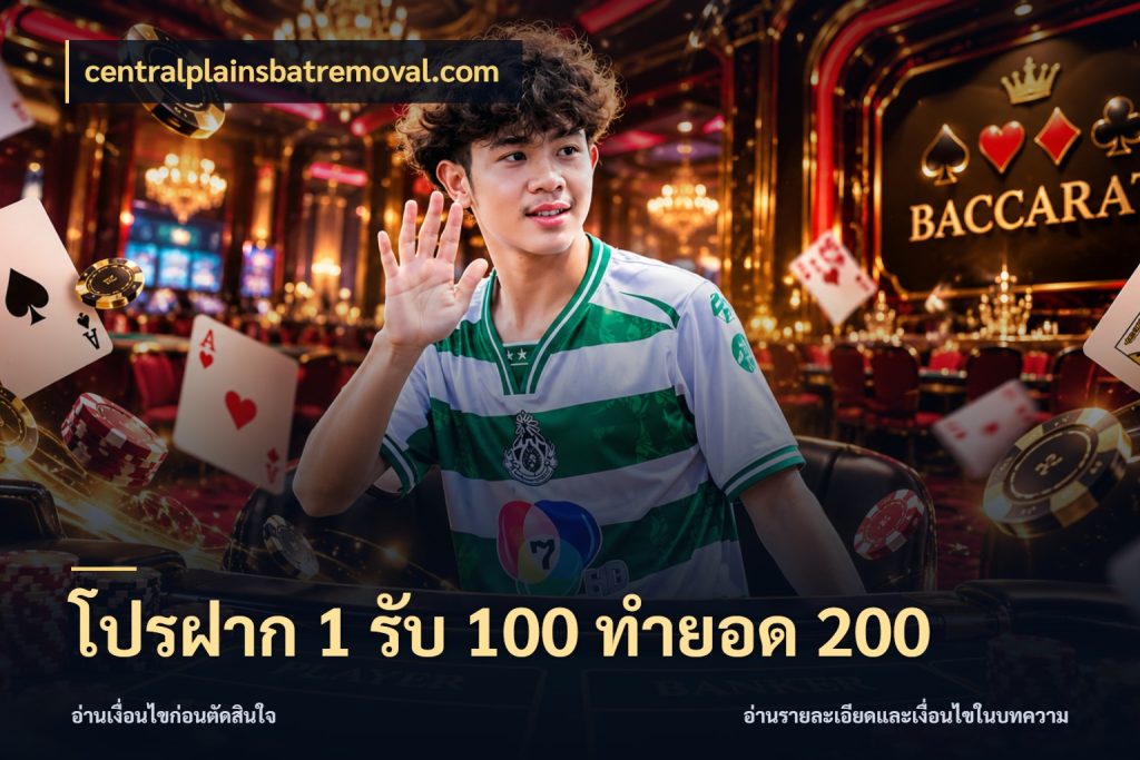 โปรฝาก 1 รับ 100 ทำยอด 200 สนุกกับตัวเลือกโปรในสไตล์ของคุณ ในมุม centralplainsbatremoval.com