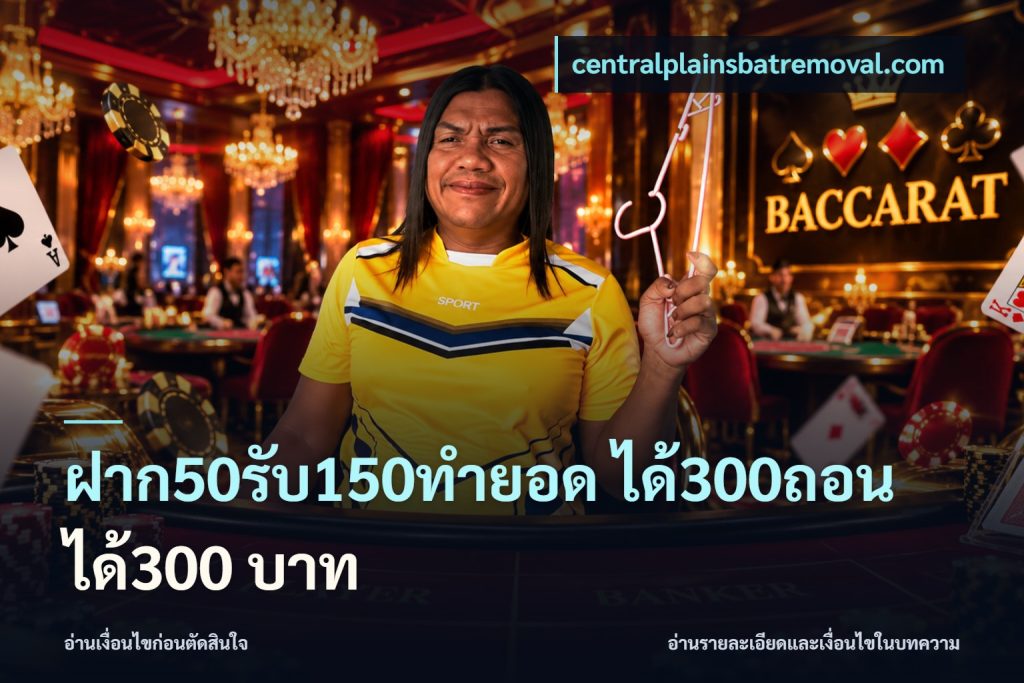 ฝาก50รับ150ทำยอด ได้300ถอนได้300 บาท