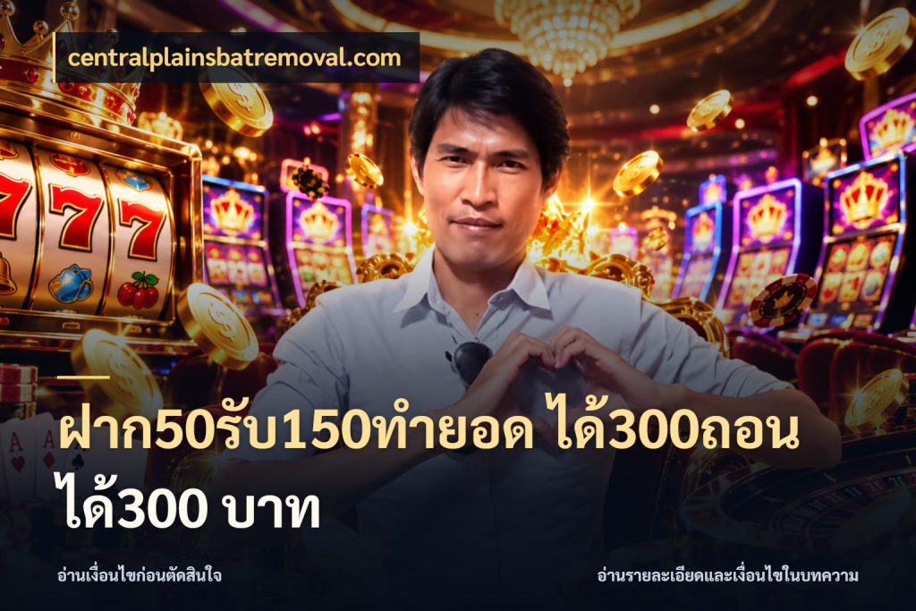 ฝาก50รับ150ทำยอด ได้300ถอนได้300 บาท โปรกับเกมที่ชอบเลือกให้ตรงสไตล์ ในมุม centralplainsbatremoval.com