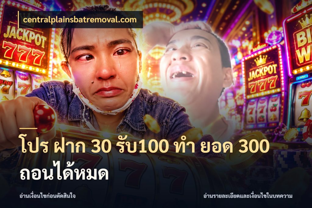 โปร ฝาก 30 รับ100 ทํา ยอด 300 ถอนได้หมด จุดเด่นของเครดิตที่คนชอบเกมอยากรู้ ในมุม centralplainsbatremoval.com
