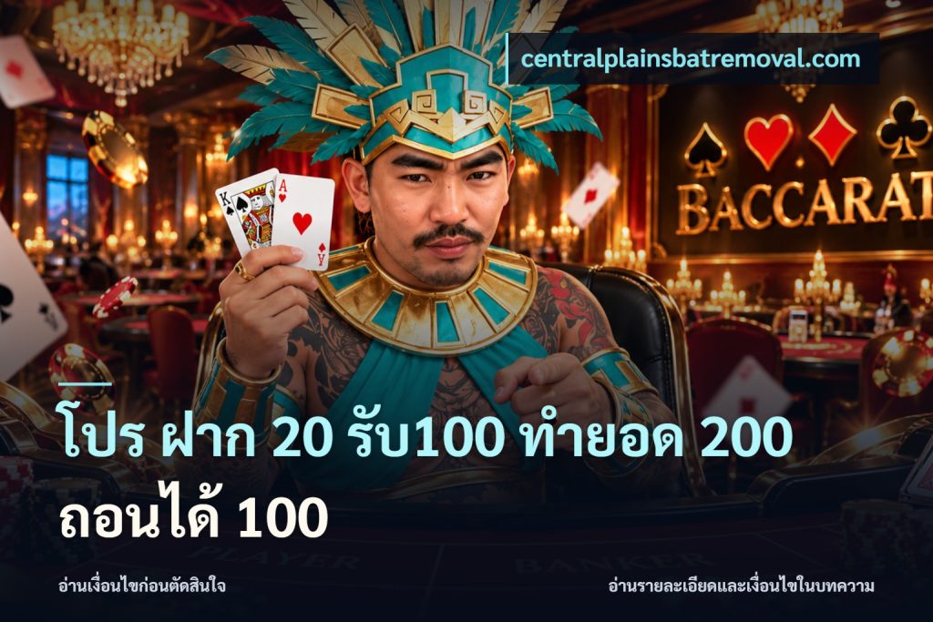 โปร ฝาก 20 รับ100 ทำยอด 200 ถอนได้ 100