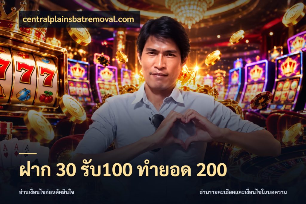 ฝาก 30 รับ100 ทำยอด 200 เครดิตกับรูปแบบโปรที่ตรงใจ สไตล์ centralplainsbatremoval.com