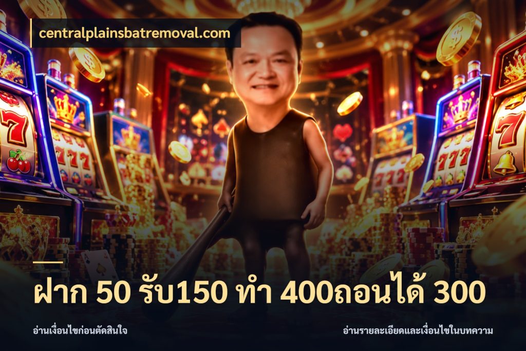 ฝาก 50 รับ150 ทํา 400ถอนได้ 300 จับคู่โบนัสกับสไตล์เกมที่ชอบ ในมุม centralplainsbatremoval.com